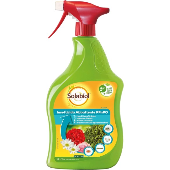 Solabiol Insetticida Abbattente PFnPO, Biologico 2in1 a Base di Piretro e Olio di Colza
