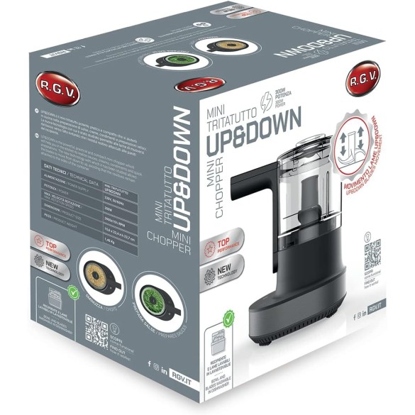 RGV - Tritatutto UP&DOWN, Potenza 300W, Ciotola da 0.5L