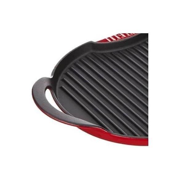 Griglia in Ghisa Ovale 36x26 cm con Vassoio in Legno Aeternum