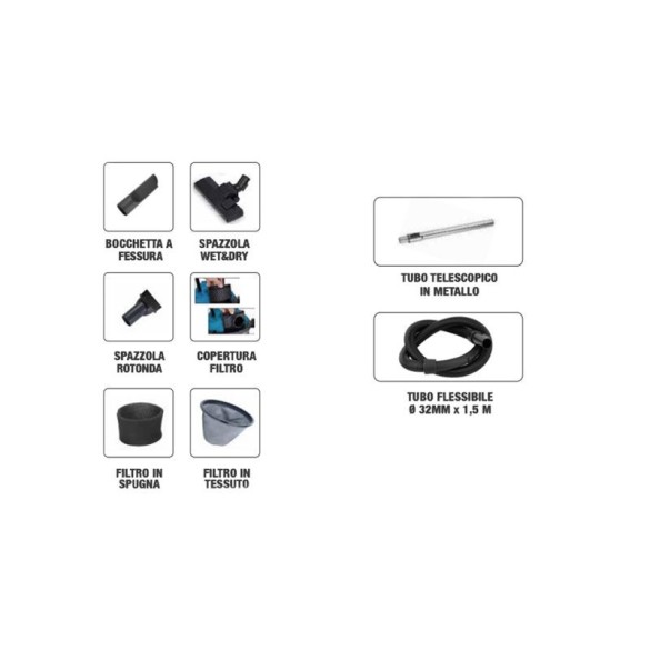 Bidone Aspiratutto 45090 2400W Doppio Motore Hyundai