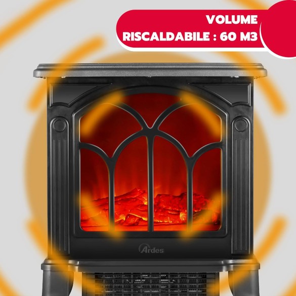 AR354 Camino Elettrico Ceramico Effetto Legna Ardente Caminò JR ARDES