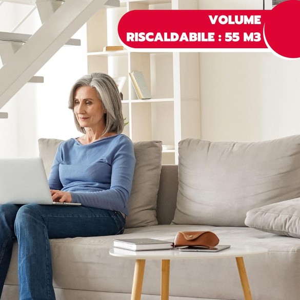 Camino Elettrico Effetto Legna Ardente CAMINO' SQUARE, Caminetto Elettrico Effetto Fiamma Regolabile e Termostato ARDES