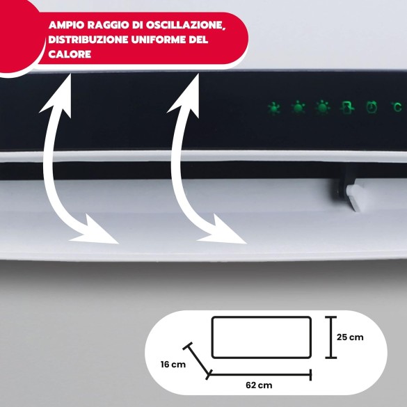 AR4W08P PARETO X Termoventilatore Ceramico da Parete 2000W ARDES