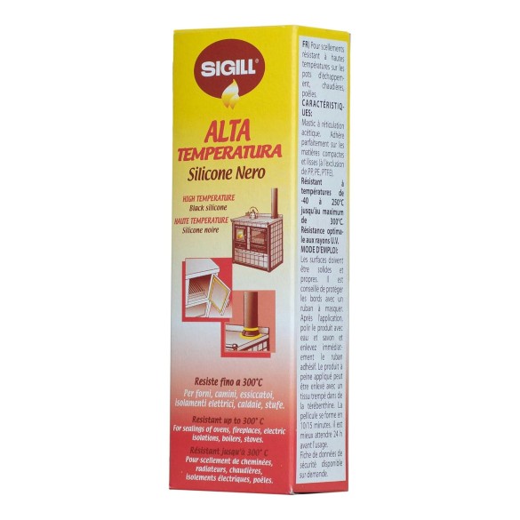 Sigillante per Stufe,Camini Linea Fuoco Alte Temperature Nero 60ml Sigill