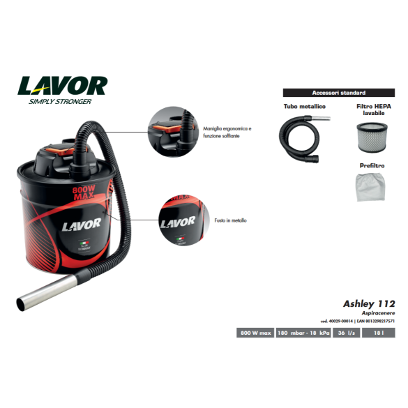 Aspiracenere Ashley 112 230/50 Lavorwash