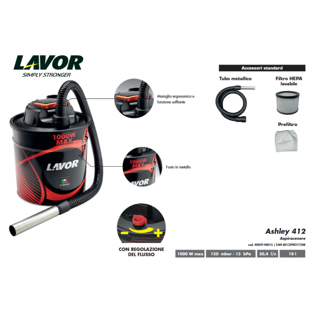 Aspiracenere Ashley 412 Lavorwash