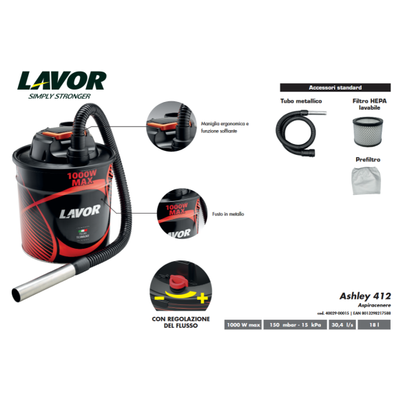 Aspiracenere Ashley 412 Lavorwash