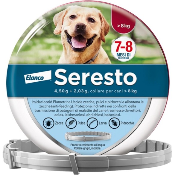 Collare Antiparassitario per Cani Seresto +8 kg