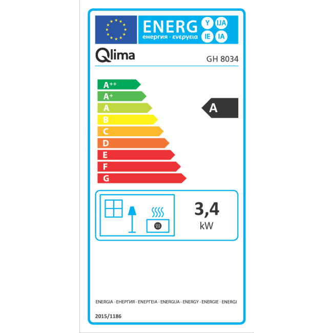 Stufa a Gas Nero Qlima GH8034