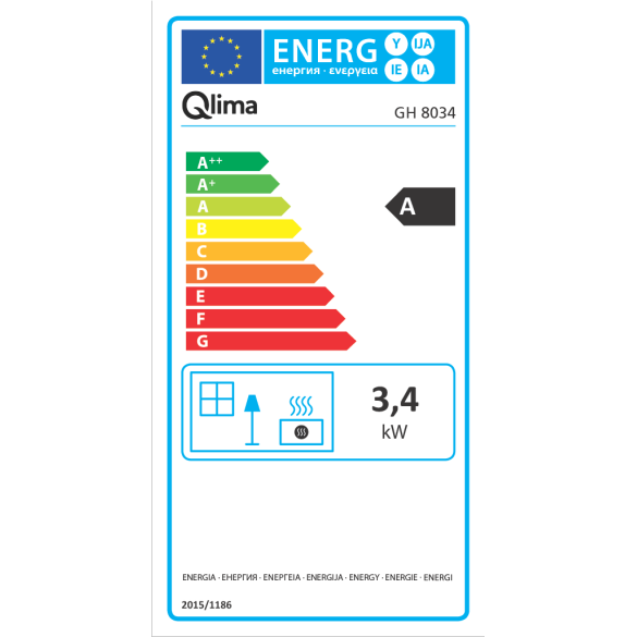 Stufa a Gas Nero Qlima GH8034