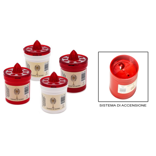 Lumino Votivo Elettronico Rosso 40 gg