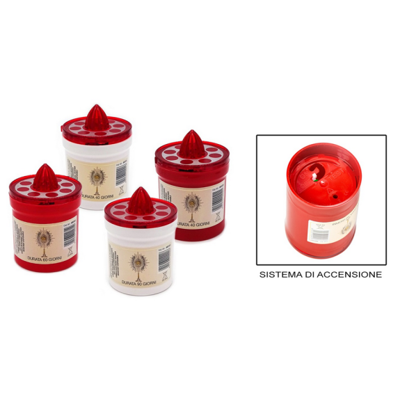 Lumino Votivo Elettronico Rosso 40 gg