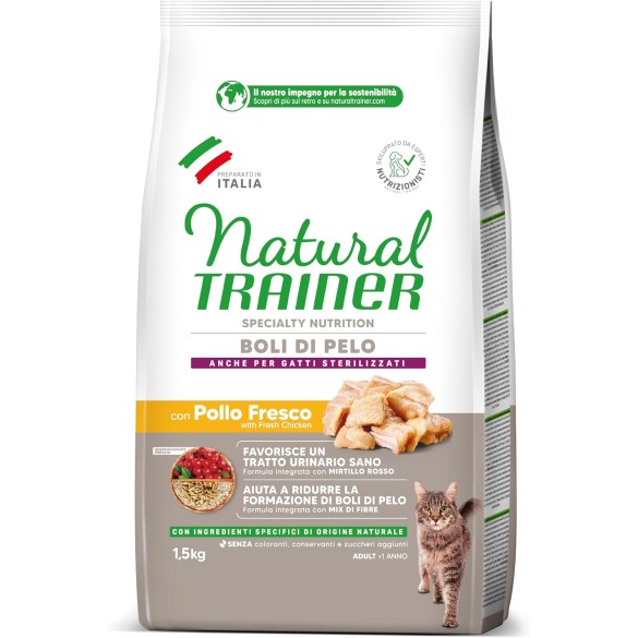 Gatto - Natural Trainer 1,5kg Hairball Pollo