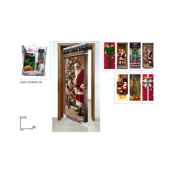 Copriporta Natalizio Decoro Assortito 90x215 DUEESSE CHRISTMAS