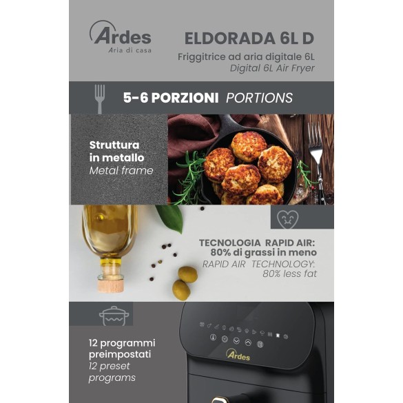 Friggitrice ad Aria Digitale Eldorada ARFRYA04 Ardes