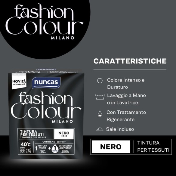 Tinta Fashion Colour Milano, Nero, 180 g, 75 ml Nuncas