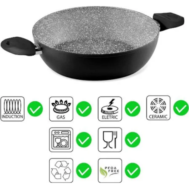 Tegame 2 Manici D. 28cm Black Pearl...