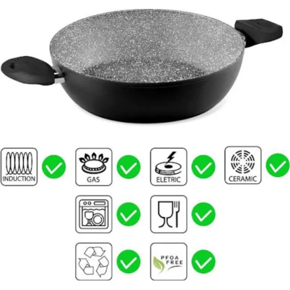 Tegame 2 Manici D. 28cm Black Pearl Aeternum