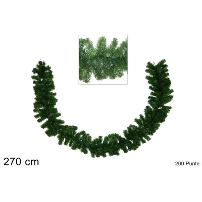 Ghirlanda Verde Natalizia 270cm 200...