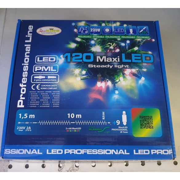 Catena Luminosa 120 Maxi Led Multicolor Prolungabile LOTTI