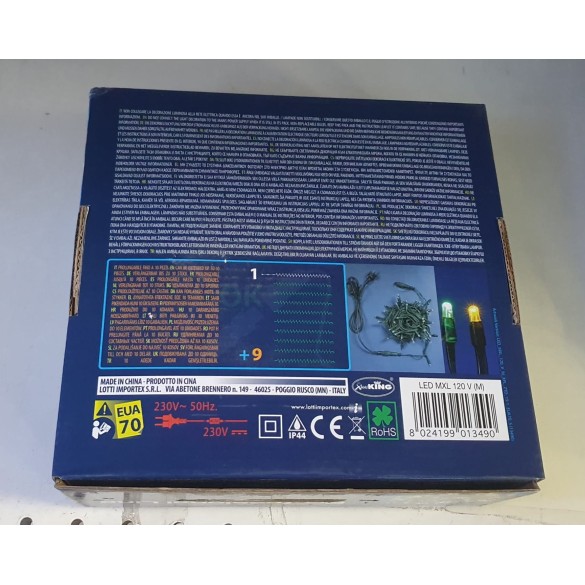 Catena Luminosa 120 Maxi Led Multicolor Prolungabile LOTTI