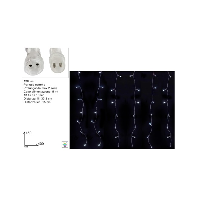 Tenda 130 Led con Flash Bianco Freddo...