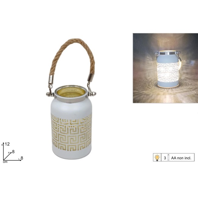 Lampada in Vetro con Decori e Luci 12...