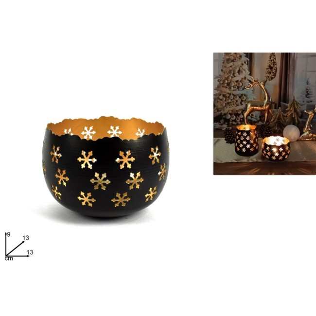 Portacandela Natalizio in Metallo...