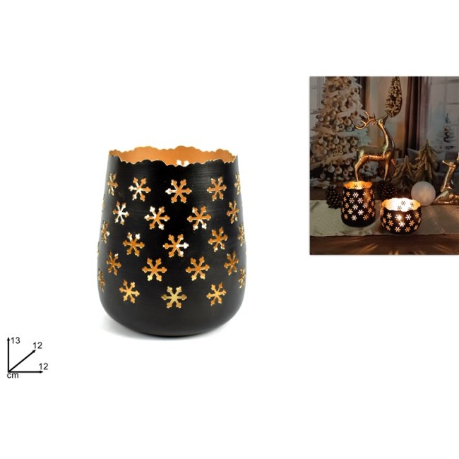 Portacandela Natalizio in Metallo DUE...