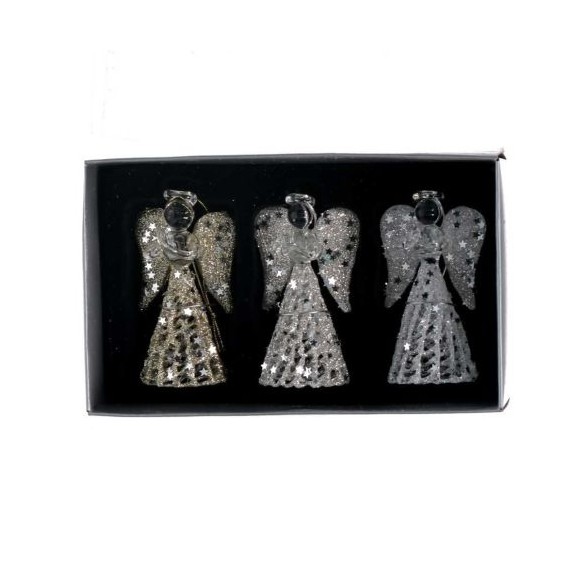 Decoro Angelo in Vetro conf. 3 pz 11x18x5,5 cm