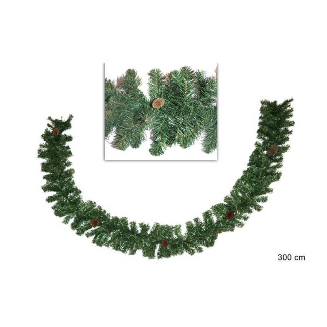 Ghirlanda Natalizia c/Pigne 300cm DUE...