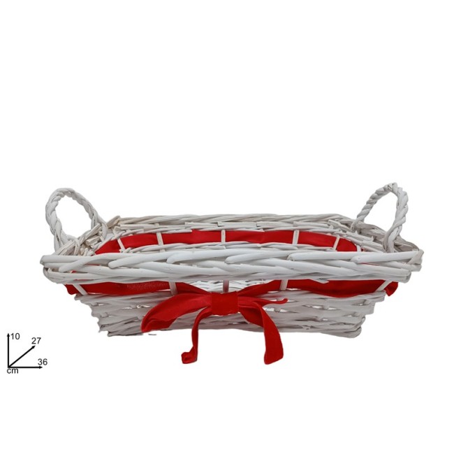 Cesta Natalizia in Vimini Bianco con...