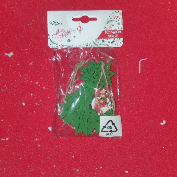 Appendino Natalizio in Legno Babbo Natale Assortito 2PZ DUESSE CHRISTMAS