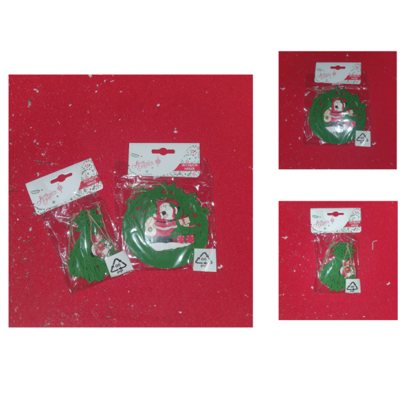 Appendino Natalizio in Legno Babbo Natale Assortito 2PZ DUESSE CHRISTMAS