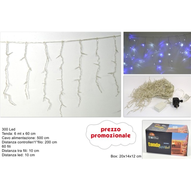 Tenda Luminosa 300 LED Blu – 6 m –...