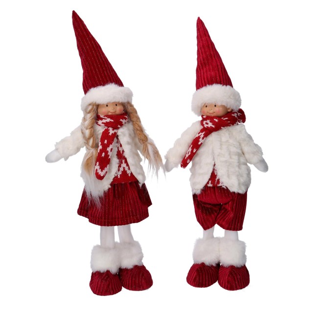 Coppia Bambino/a in Tessuto Bianco e...