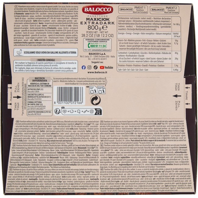 Panettone Maxiciok Extradark 800gr...