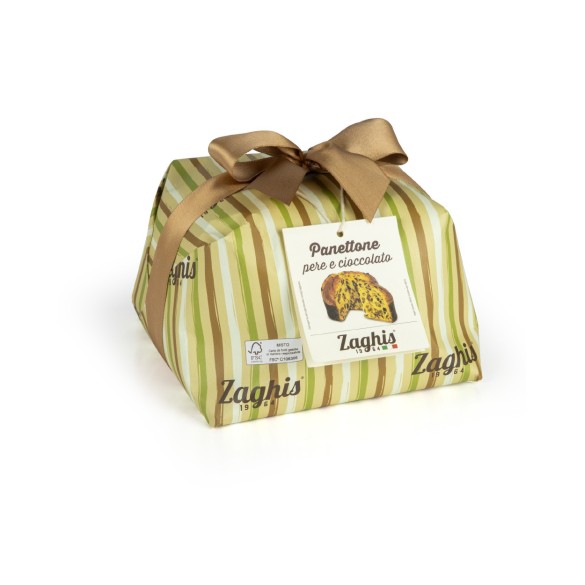 Panettone Regale Pere e Cioccolato 750gr Zaghis