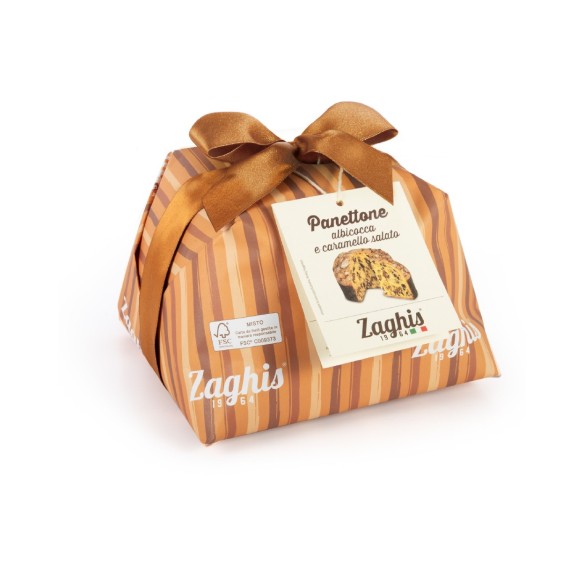 Panettone Regale Albicocca e Caramello 750gr Zaghis