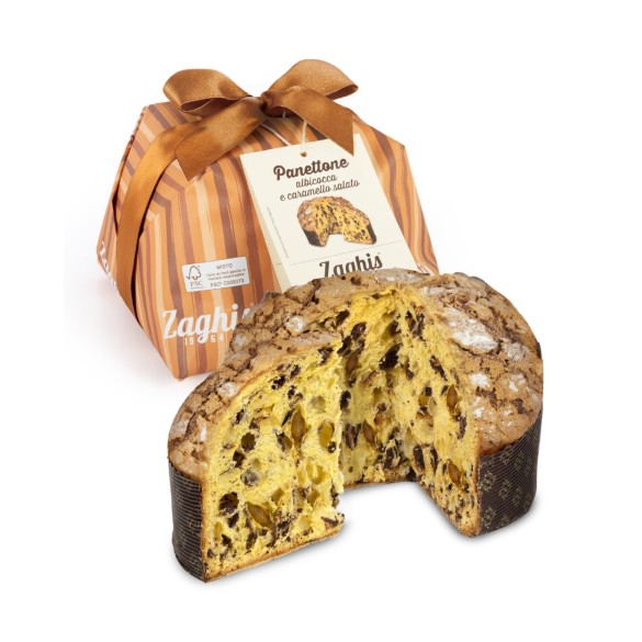 Panettone Regale Albicocca e Caramello 750gr Zaghis