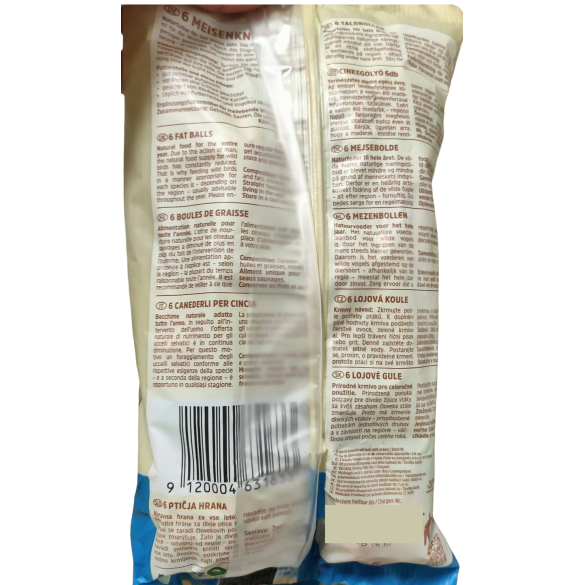 Maxi Offerta 120 Palle di Grasso per Uccelli Selvatici Birds Garden