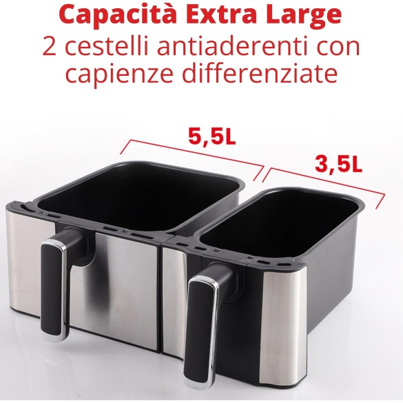 Friggitrice ad Aria Eldorada Dual Zone ARFRYA03D ARDES