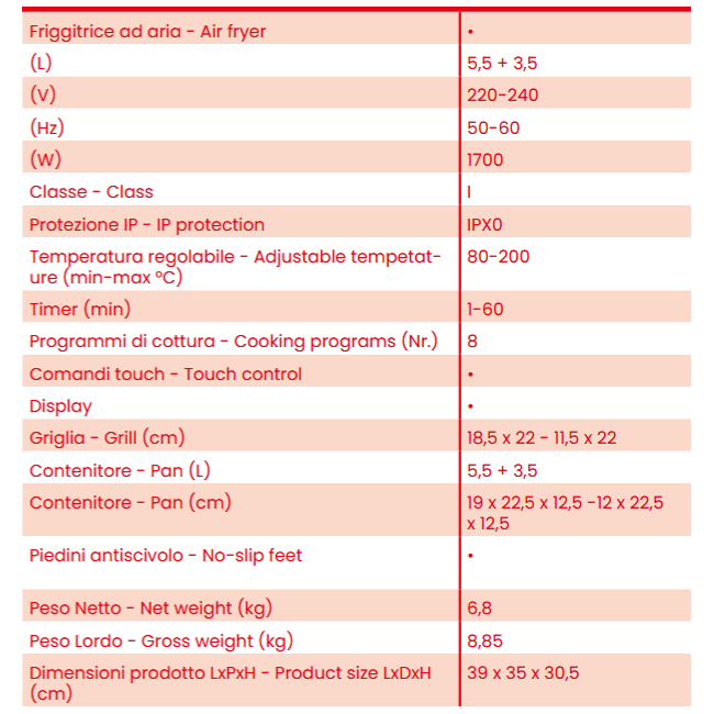 Friggitrice ad Aria Eldorada Dual...