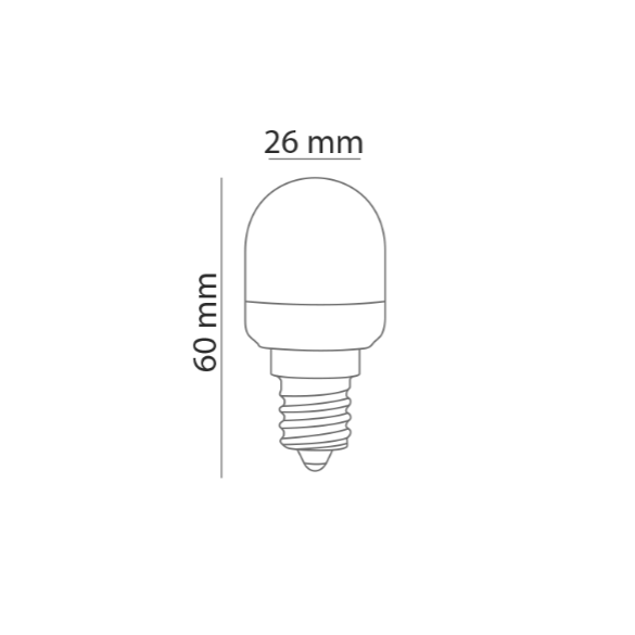 Peretta Led E14 2W 3000K per Frigo e Cappe NOVALINE