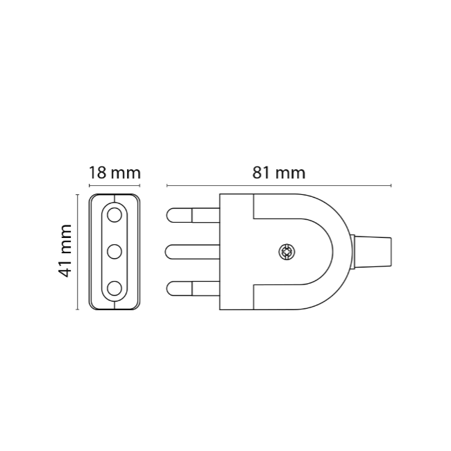 Spina 2 Poli +T 16A Bianca Novaline