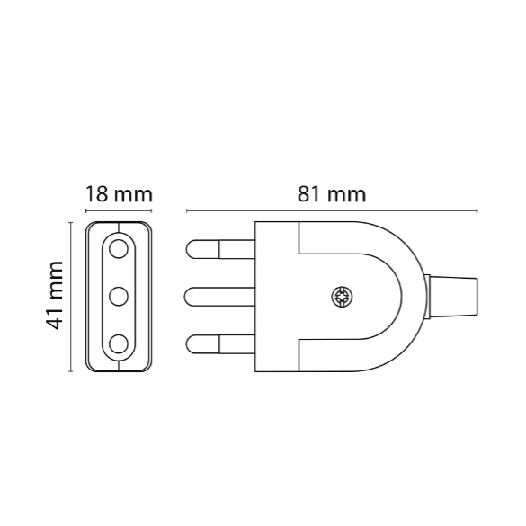Spina 2 Poli +T 16A Bianca Novaline