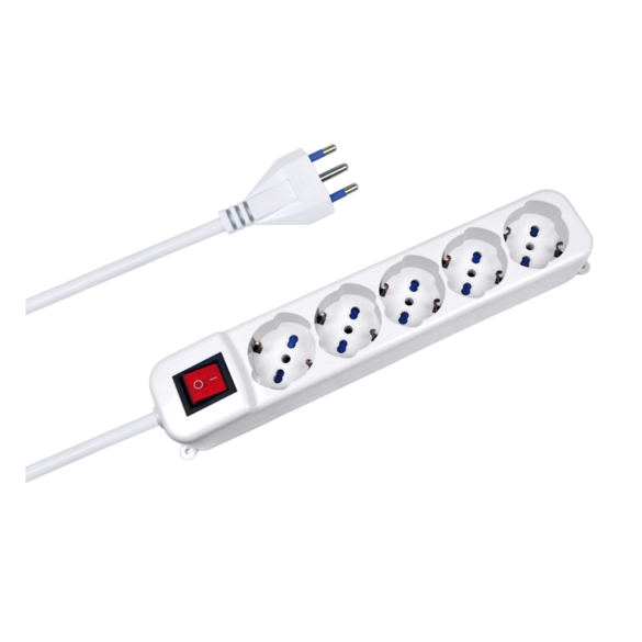 Multipresa c/Interruttore 5 Prese Trivalenti 10/16 A NOVALINE