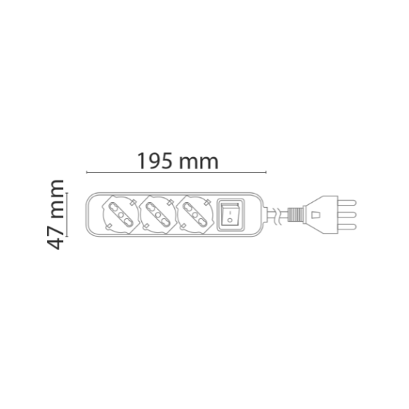 Multipresa c/Interruttore 3 Prese Trivalenti 10/16 A NOVALINE