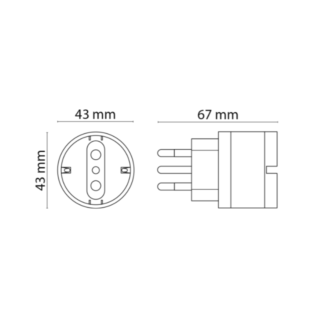 Adattatore Presa Shuko 2 Poli+T 10A...