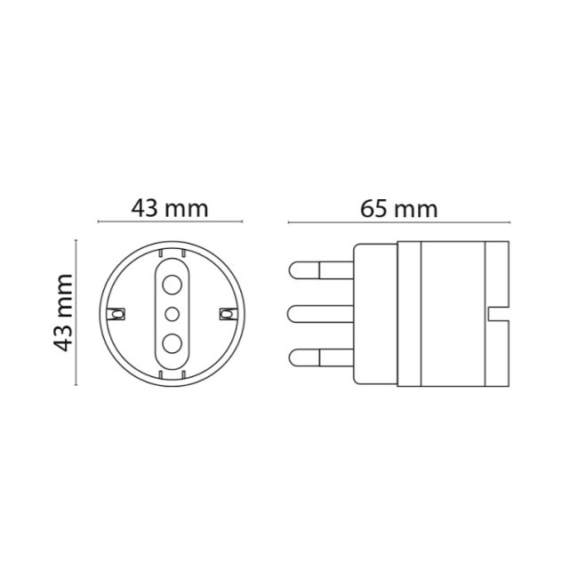 Adattatore Presa Shuko 2 Poli+T 16A...